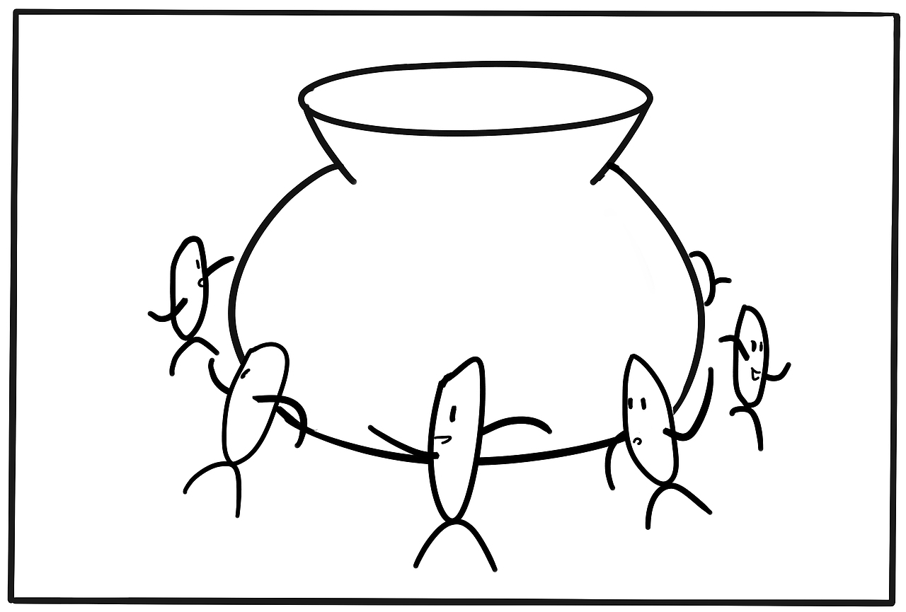 将手插入米堆中1.