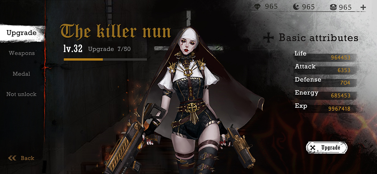 致命修女|ui|游戏ui|柚子面面 - 原创作品 - 站酷 (zcool)