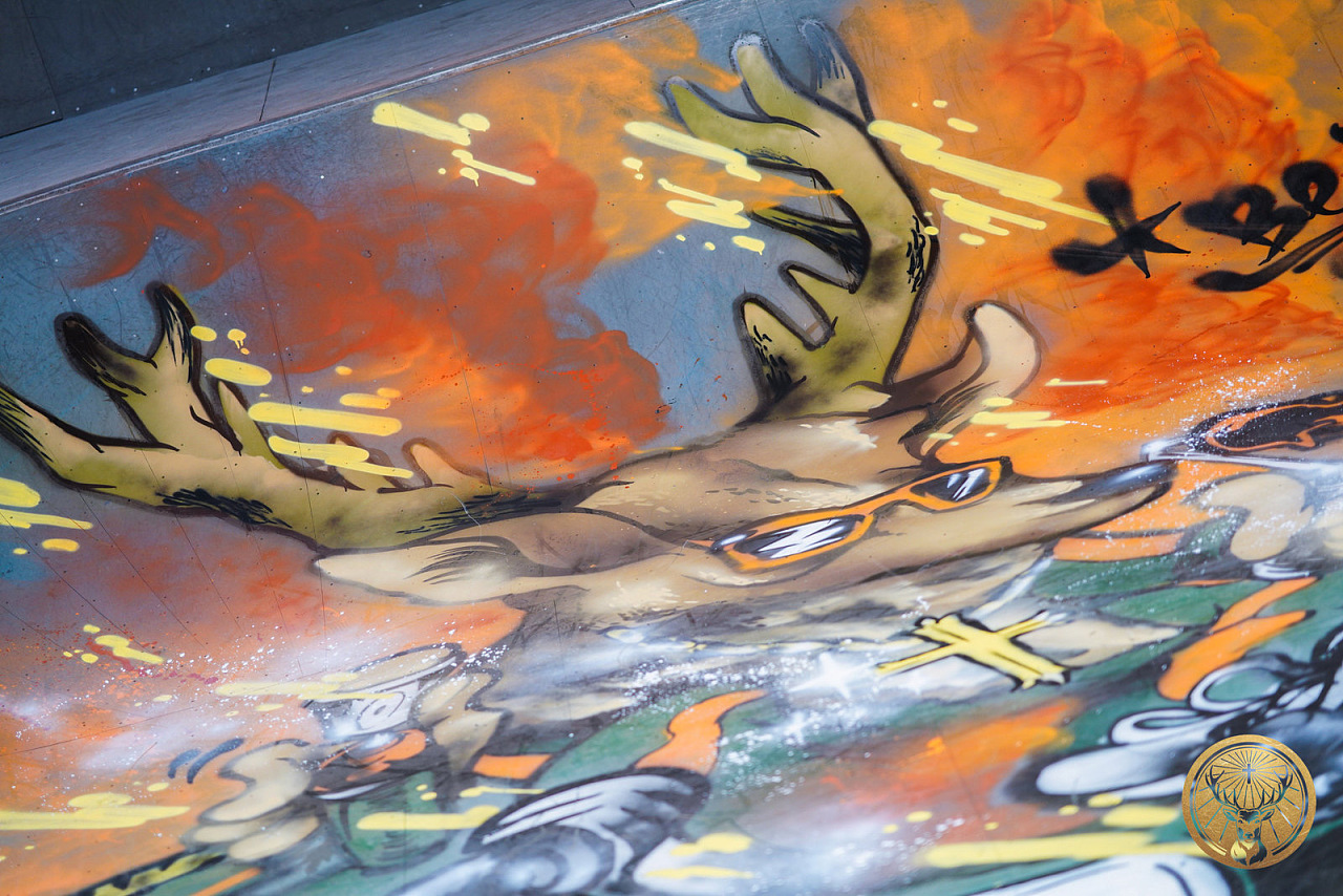 《鹿》camel&jagermeister野格 滑板场涂鸦作品