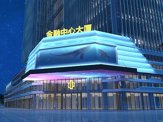 高楼夜景照明设计3d漫游