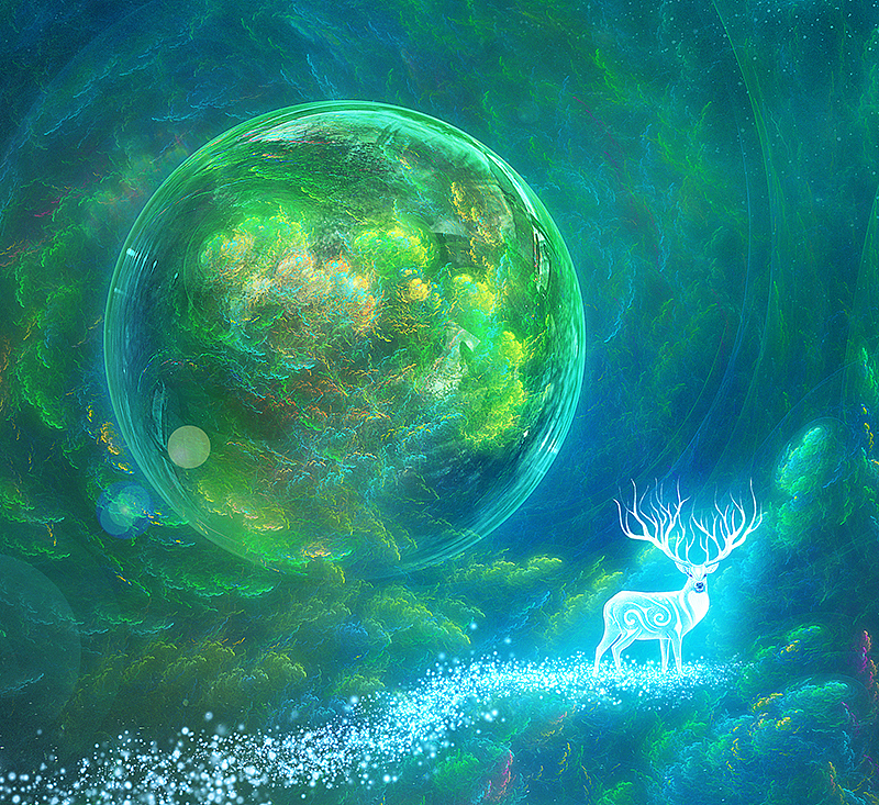 世外 · 鹿园【分形插画】（图ZMTAyNjU3Mjky） - 商业插画 - 站酷设计师春和绘原创素材 - 站酷ZCOOL