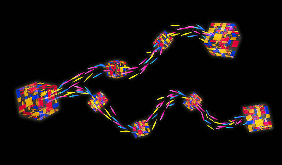魔方连廊 商场 魔方美陈dp 透光亚克力吊饰 七彩吊饰（图ZMjA3NTgxMzY4） - 建筑/空间 - 站酷设计师云迪vind原创素材 - 站酷ZCOOL