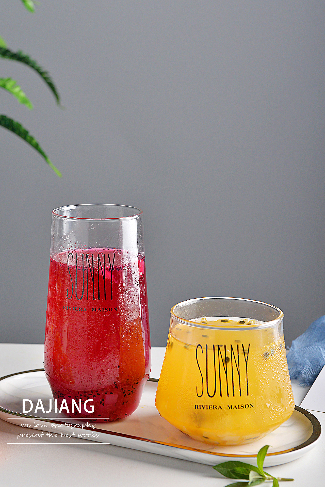 玻璃杯 果汁饮品拍摄