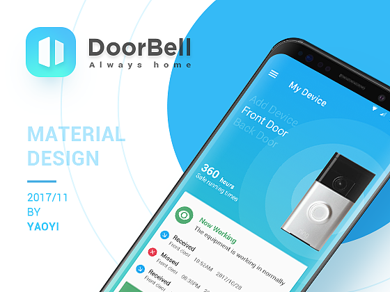 Doorbell APP Material Design（图ZMTMzMDk4MTIw） - APP界面 - 站酷设计师Z117417999原创素材 - 站酷ZCOOL