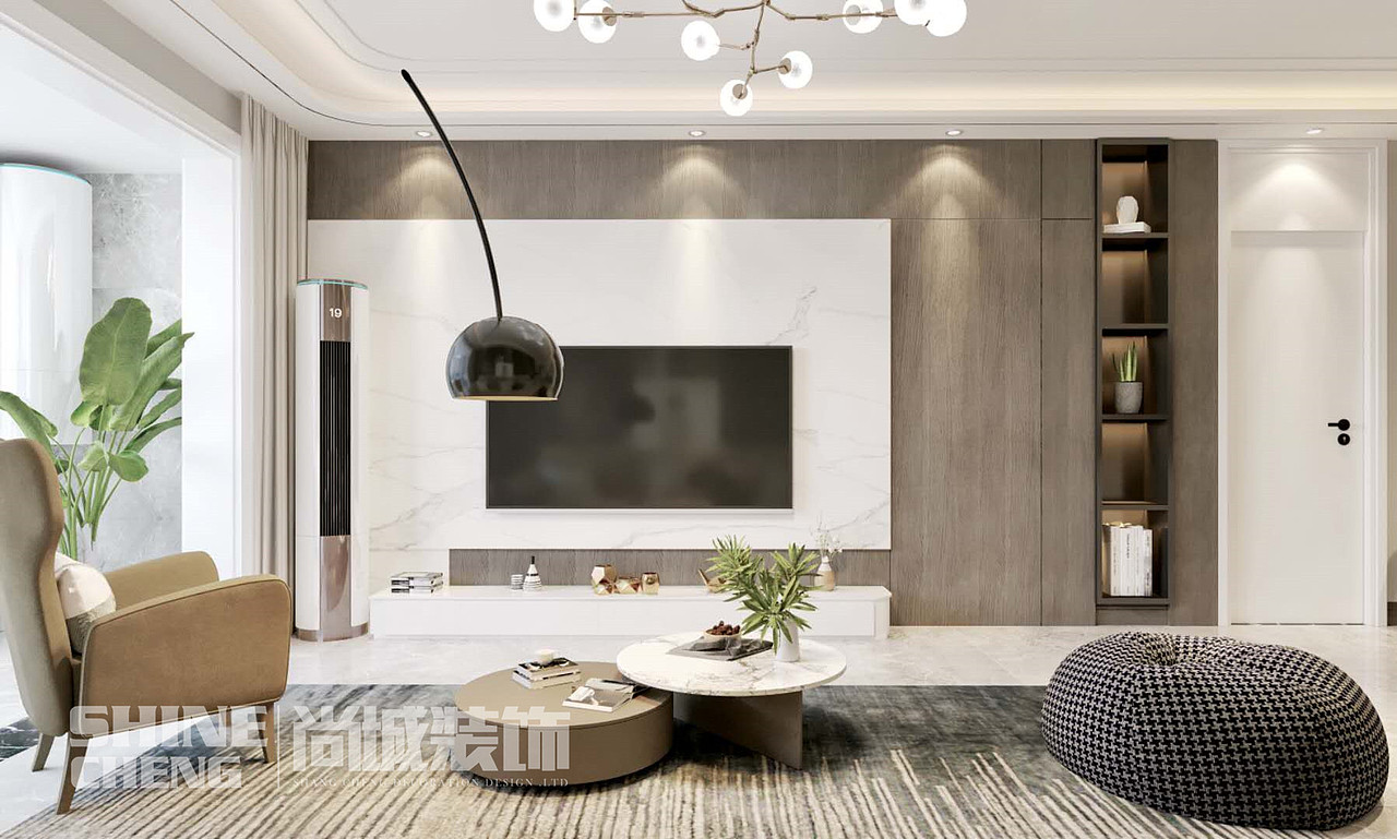 泰安都市森林小区116平现代轻奢风格装修设计效果图