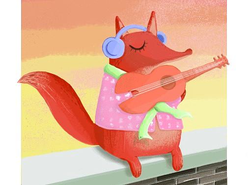 弹吉他的小狐狸