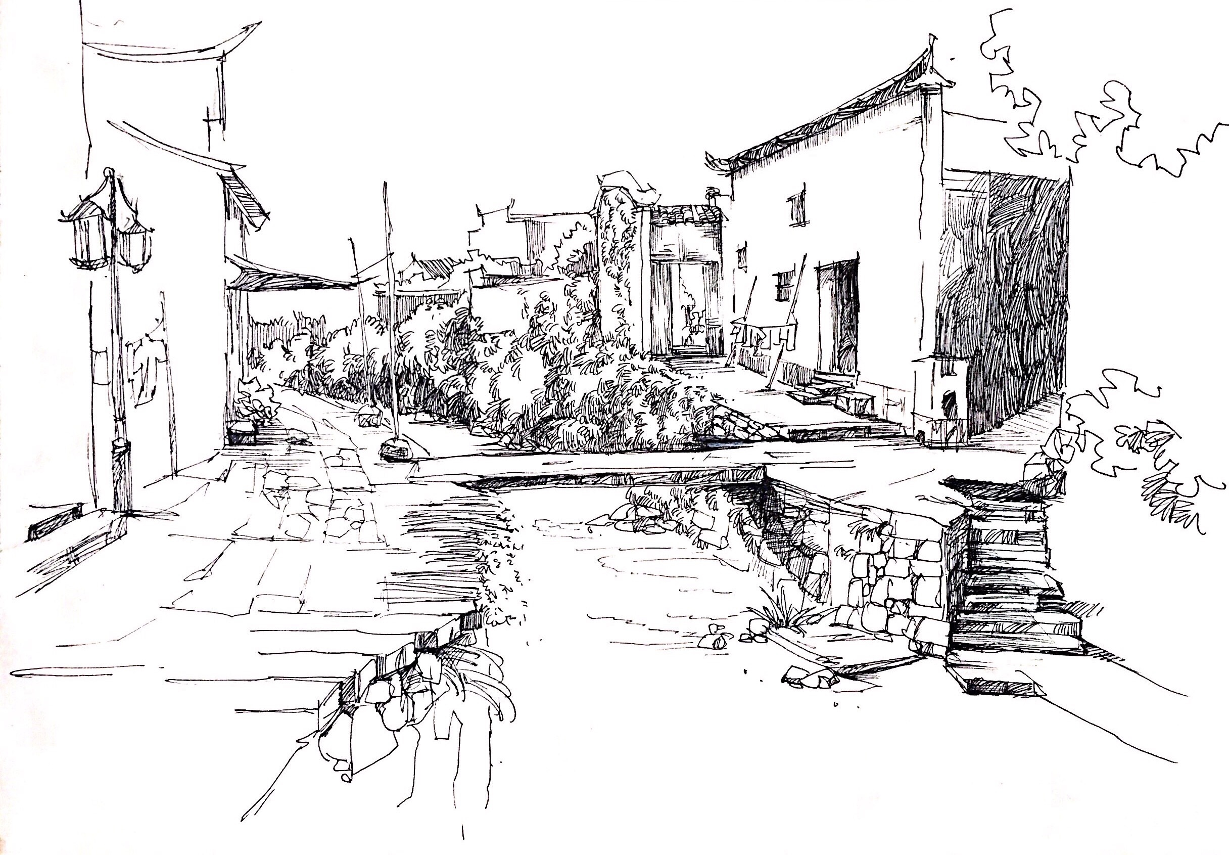 钢笔手绘(1)徽派|插画|创作习作|雯小 - 原创作品 - 站酷 (zcool)