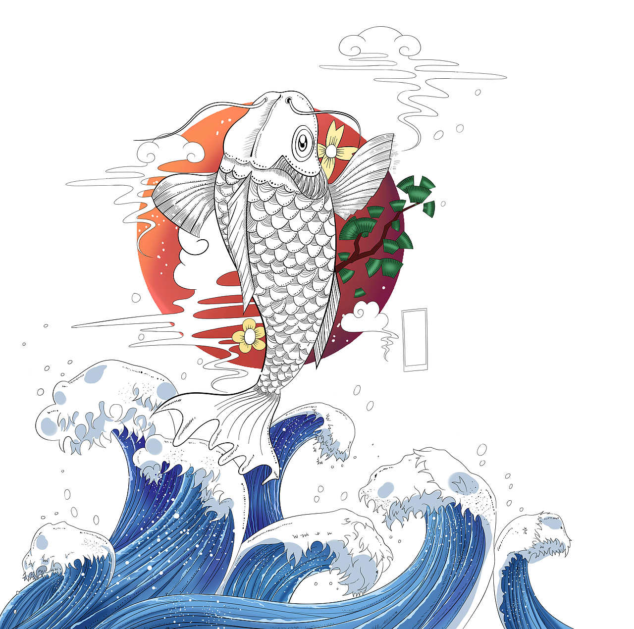 浮世绘风格的产品延伸（图ZOTYzMjU5NDg=） - 商业插画 - 站酷设计师狱炼梵高原创素材 - 站酷ZCOOL