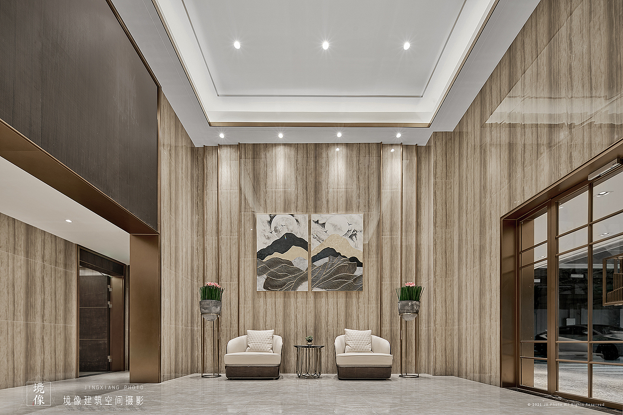【空间摄影】商丘建业总部港写字楼大堂空间设计实景