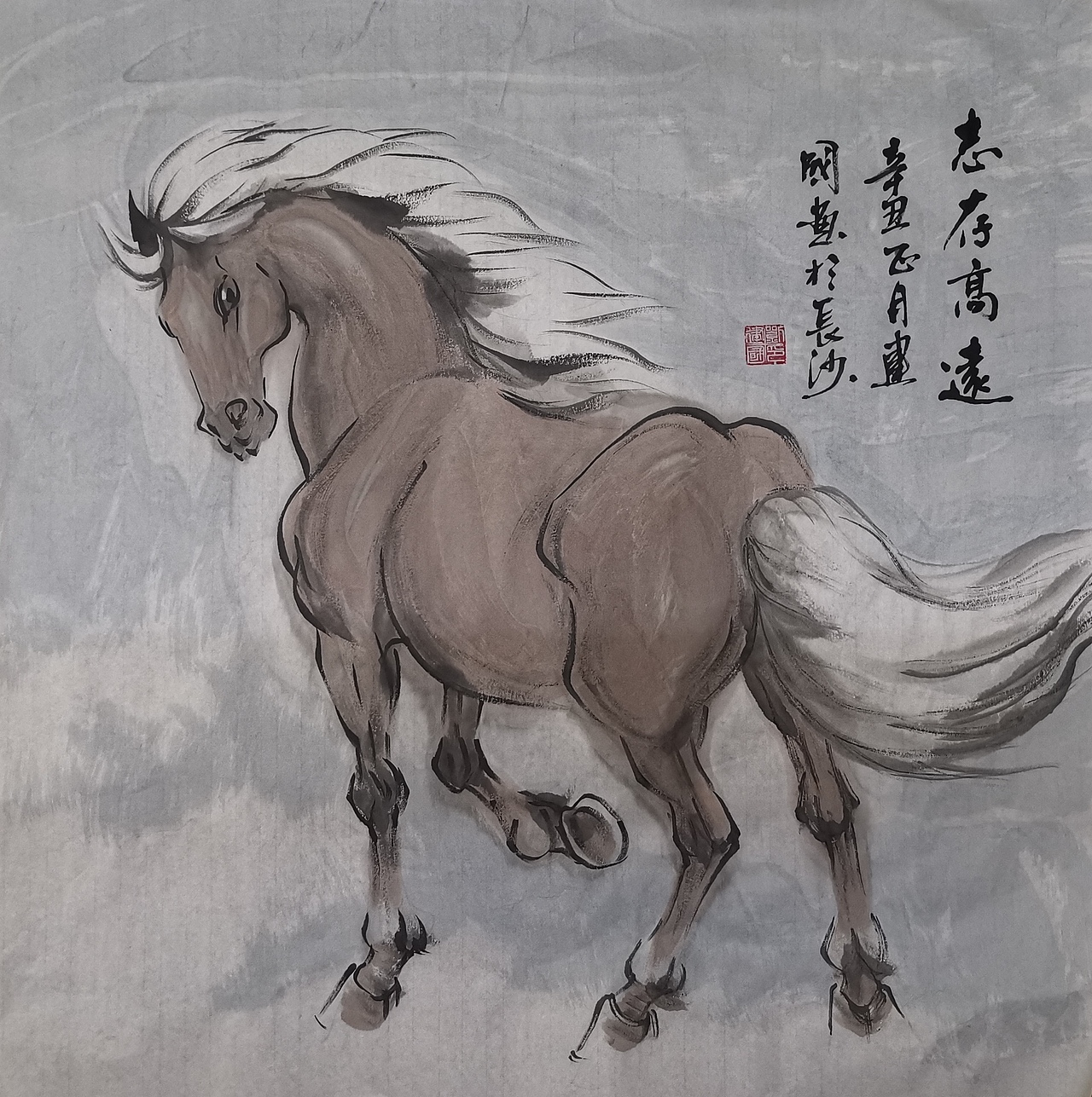 刘建国画马新作