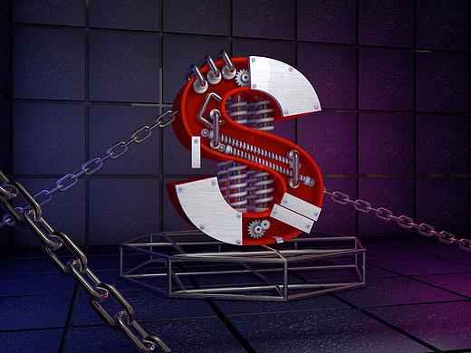 C4D金属风格字体