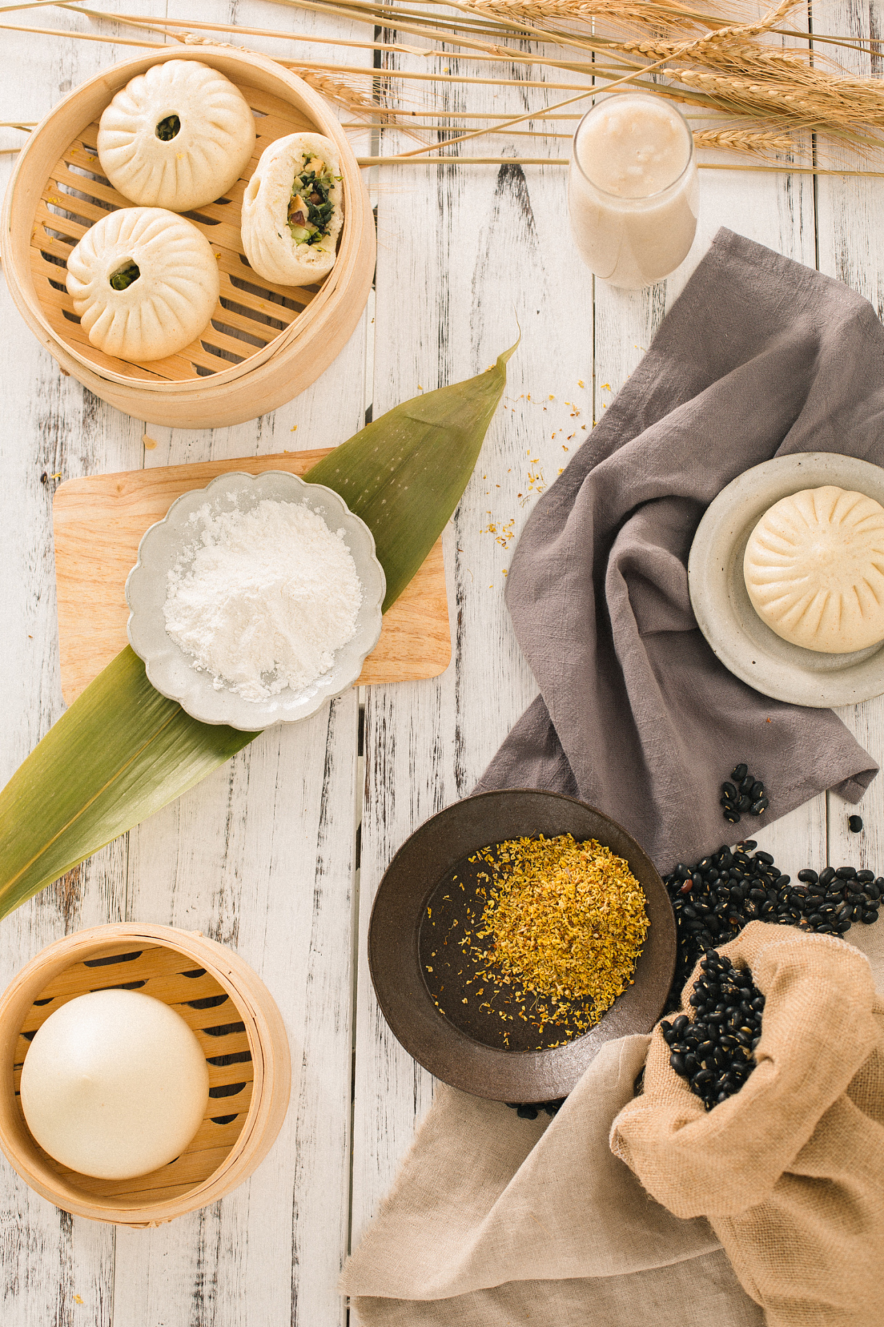 中华传统美食甘其食包子美食摄影