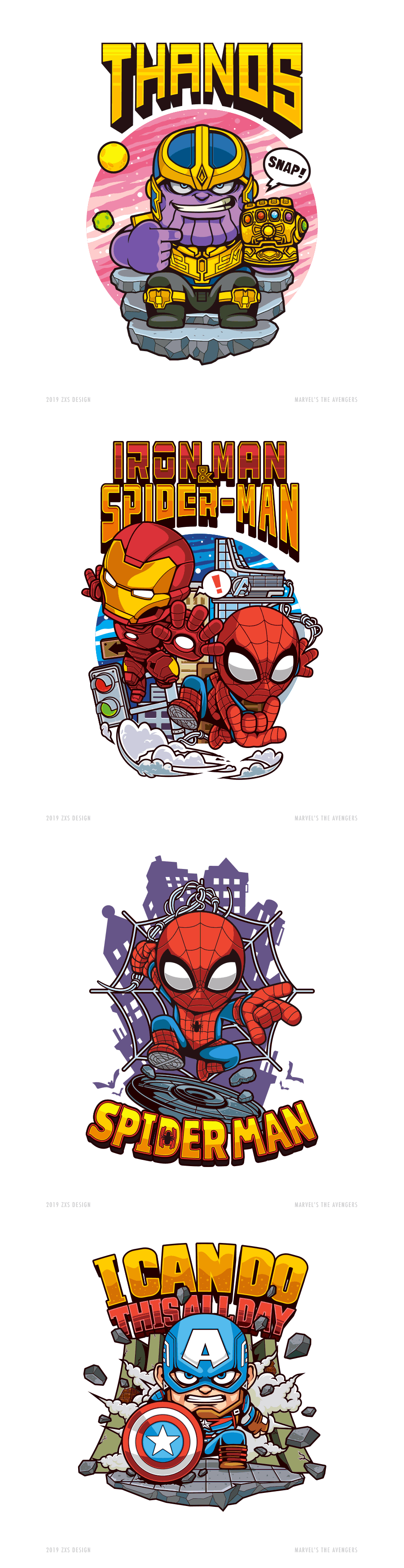 ANTA X MARVEL 复仇者联盟Q版插画（图ZMTgyNjU4MzI4） - 商业插画 - 站酷设计师狂奔的包子插画铺原创素材 - 站酷ZCOOL