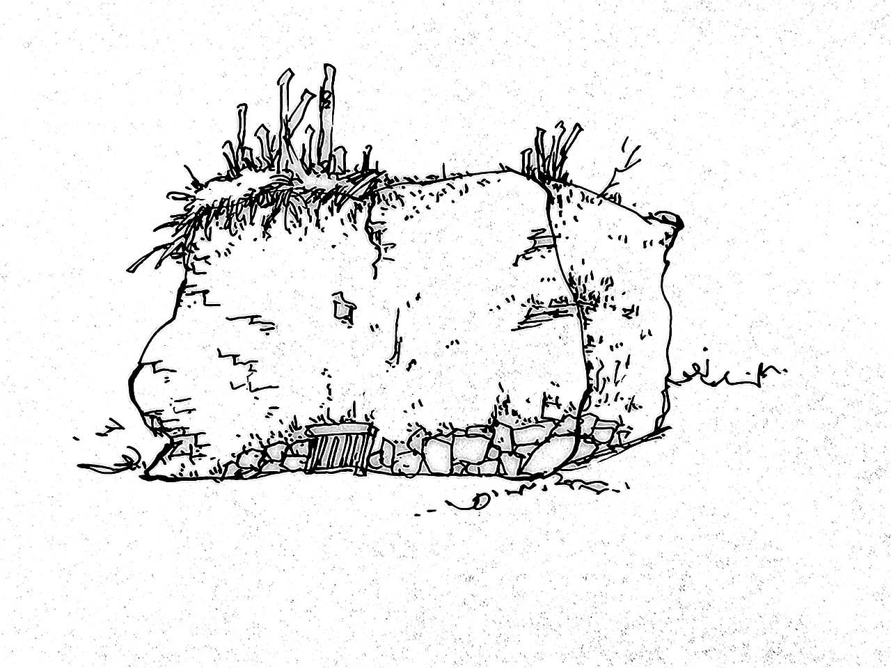 黄土高原风景——窑洞速写