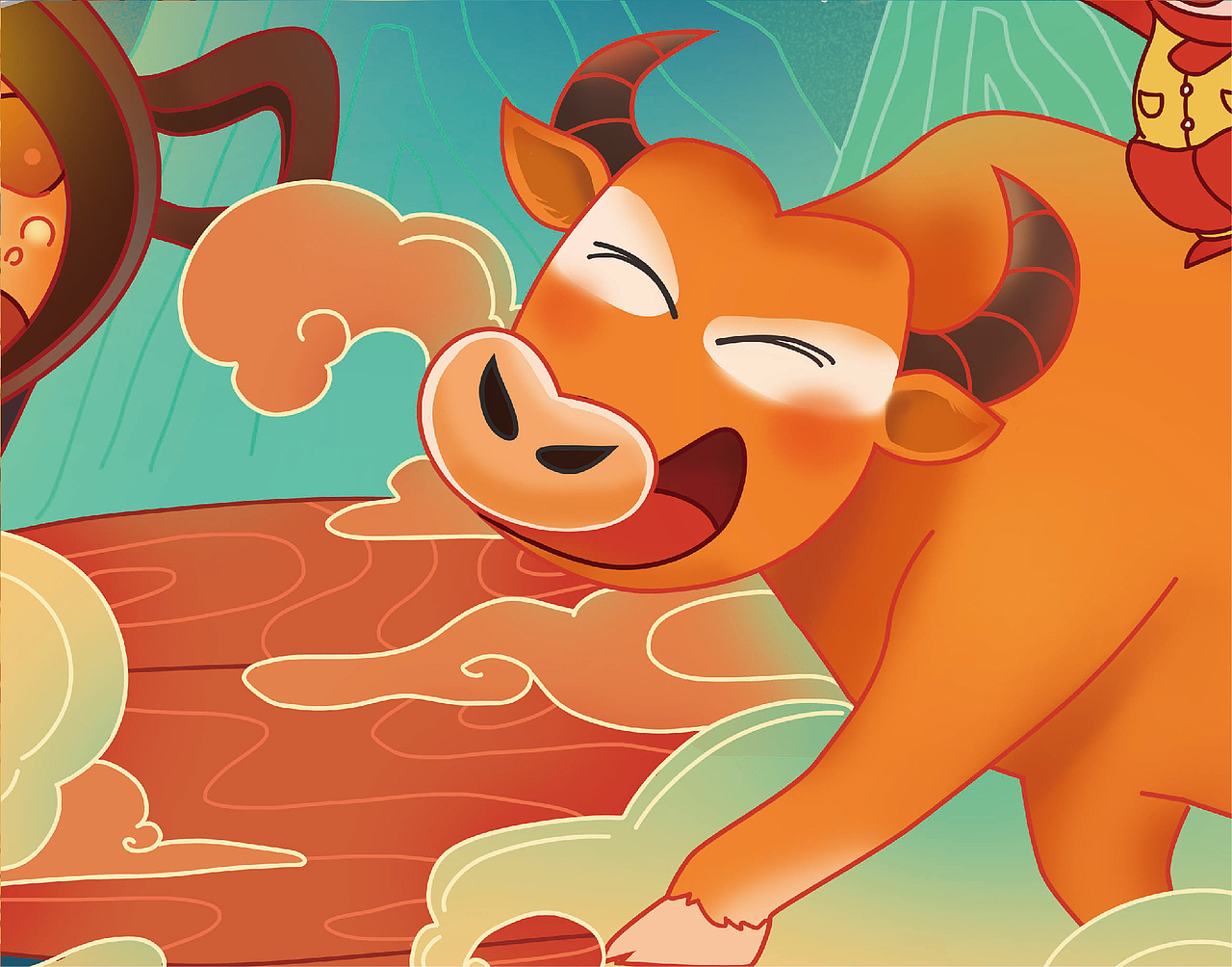 新年潮汕牛肉商铺插画（图ZMjg4NTY2Mjcy） - 商业插画 - 站酷设计师daki气气原创素材 - 站酷ZCOOL