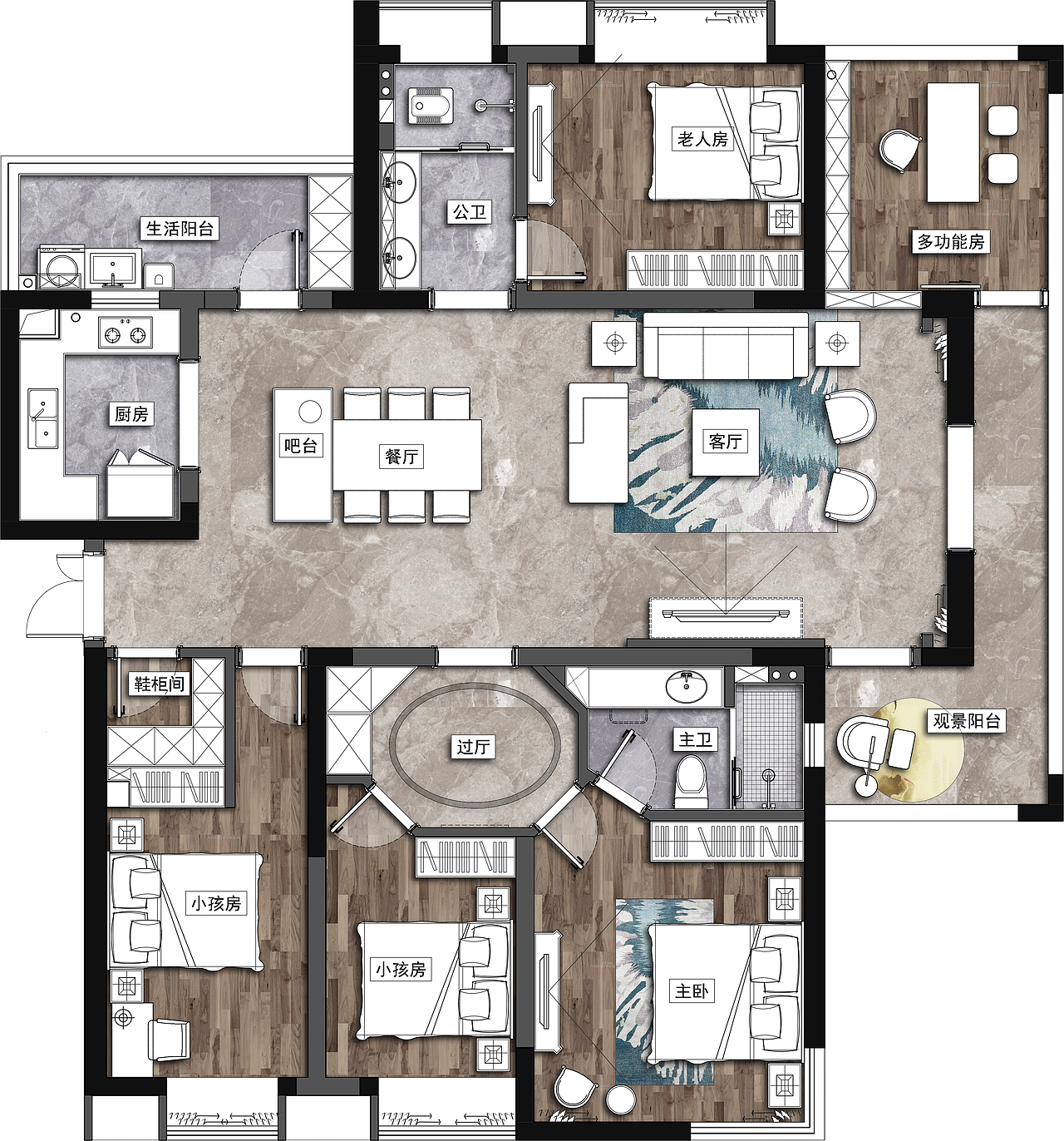 长沙中高端楼盘平面布置方案练习。