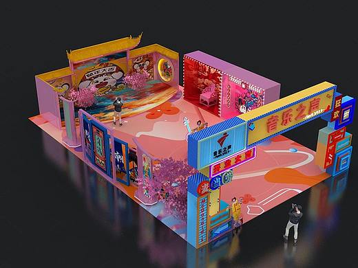 国潮中国风拍照打卡小舞台快闪店