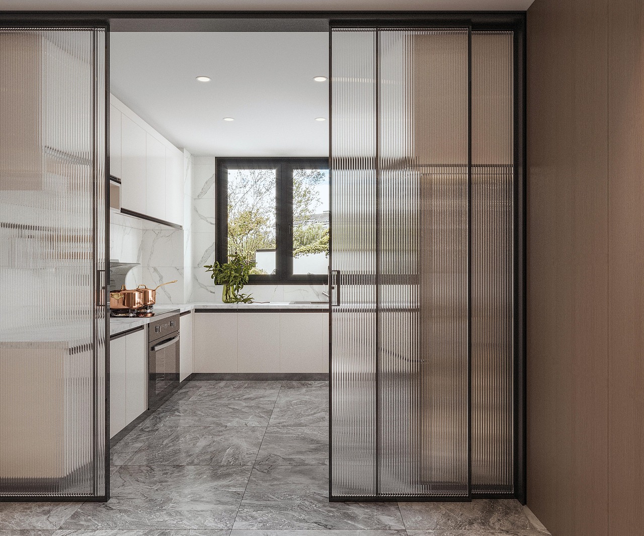 ▼厨房
<br><br><br><br>最好的空间，是你置身其中，不仅有艺术的高度，也丝毫不减生活的温度。卧室风格延续公共空间，不同的材质让空间看起来更有层次；床头背景墙用分色的手法来做，整体犹如水洗一般，精致而质感强烈。细节、氛围都做到了精准的把控，不破不立，给人真正意想不到的惊喜。<br>   