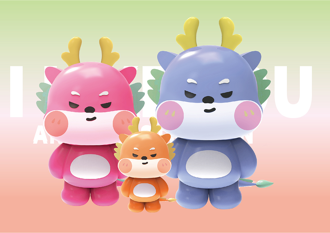 小飞龙IP立体3D模型三维卡通