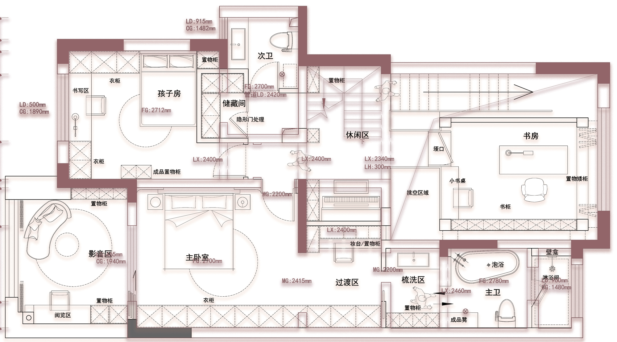 二层布局/梁体对应关系图