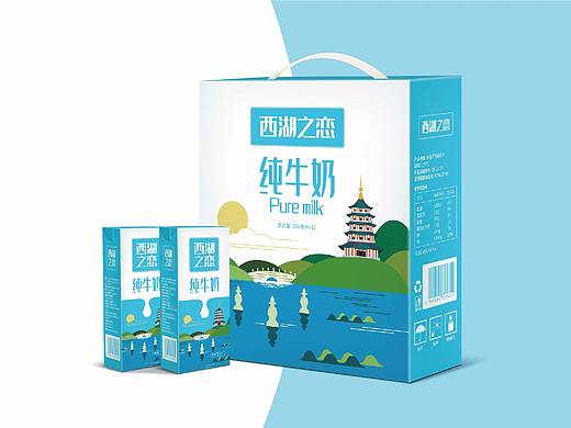 西湖之恋牛奶包装设计