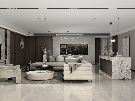 香港置地壹号半岛装修,180平米横厅大平层设计图