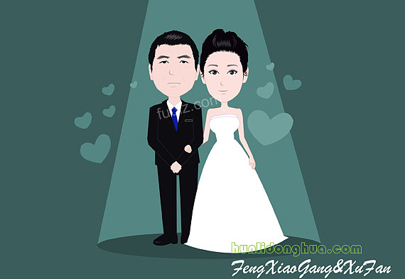 婚礼漫画婚礼开场漫画简笔画q版新郎新娘卡通形象设计