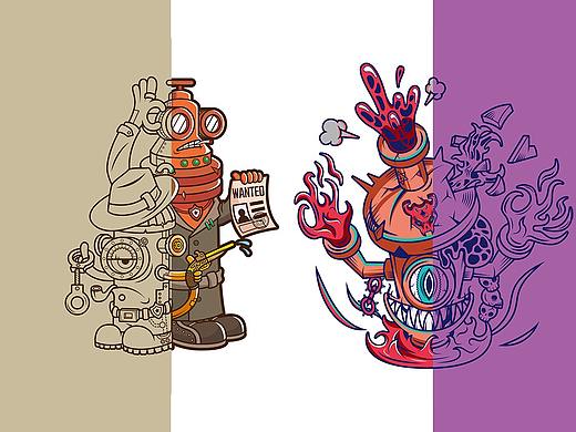 【创意插画】消防栓警察&恶魔