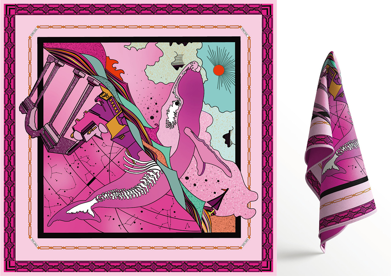 esprit soleil海洋主题合作款丝巾设计 |服装|其他服装|犀通文化