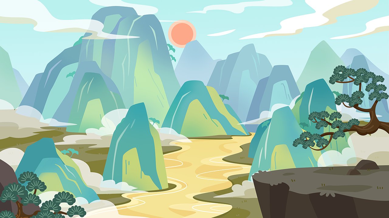 儿童插画古代场景