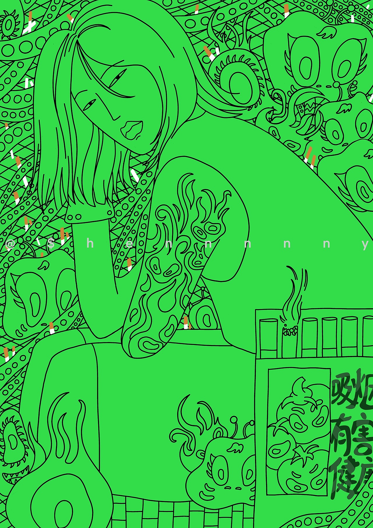 朋友和小怪物們??（圖ZMjEyNDIzMzMy） - 新銳潮流插畫 - 站酷設(shè)計(jì)師shennny原創(chuàng)素材 - 站酷ZCOOL