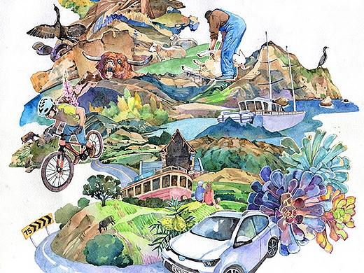 纽西兰南岛之旅的插画&速写