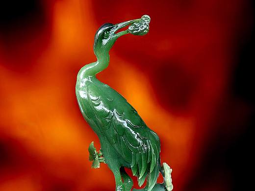 和田玉雕刻艺术品鹤