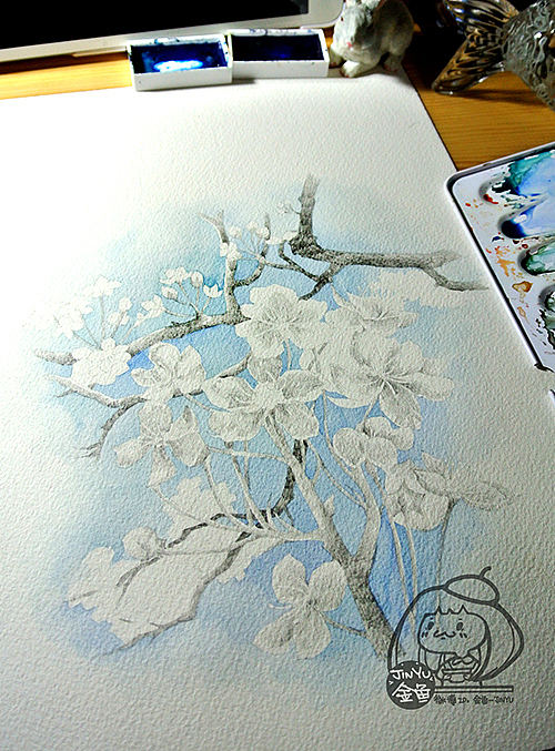 金鱼的一些水彩小怪