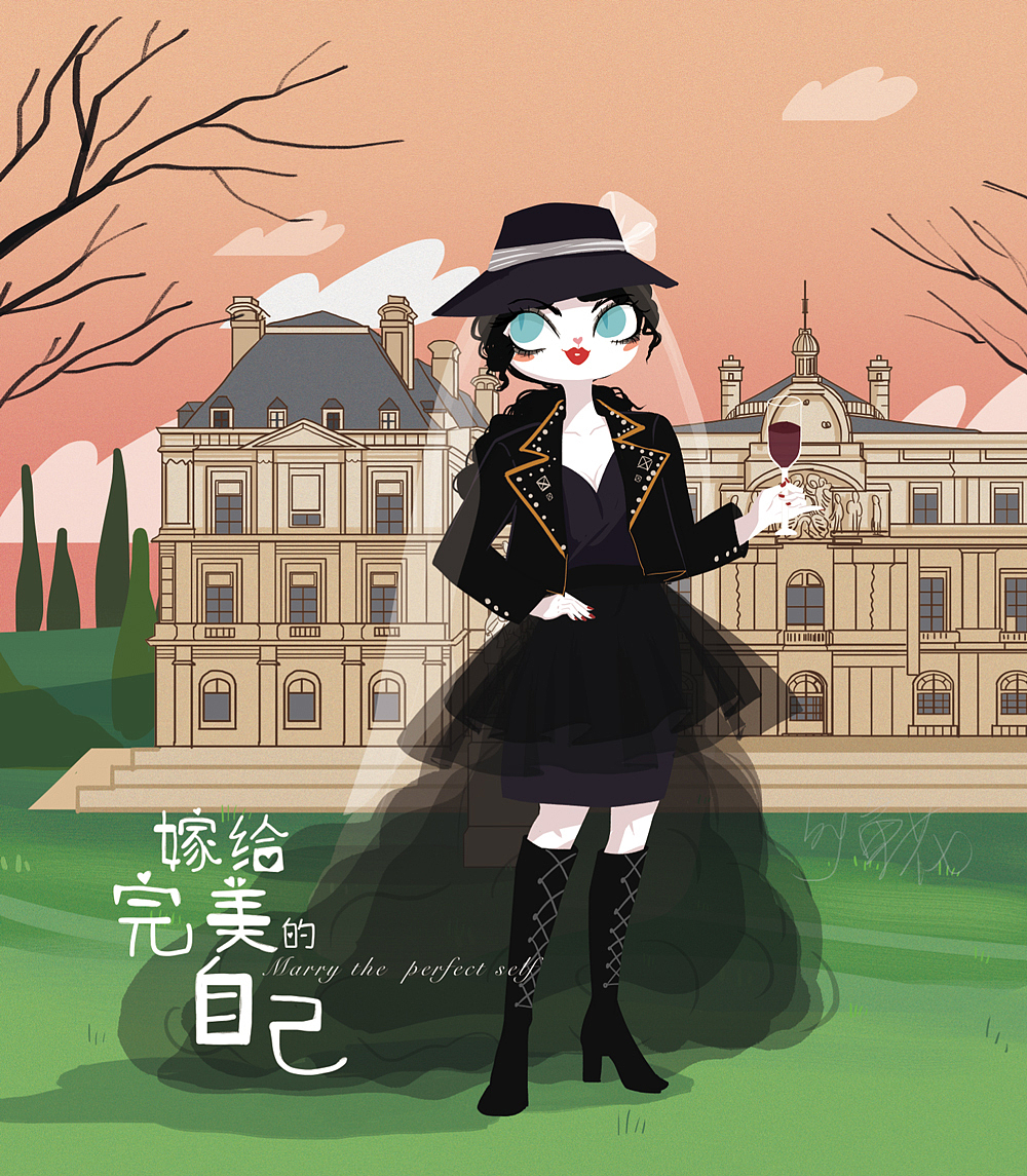猫小姐与十二新娘（图ZMTU1NDk5NjY4） - 商业插画 - 站酷设计师鱼花酱原创素材 - 站酷ZCOOL