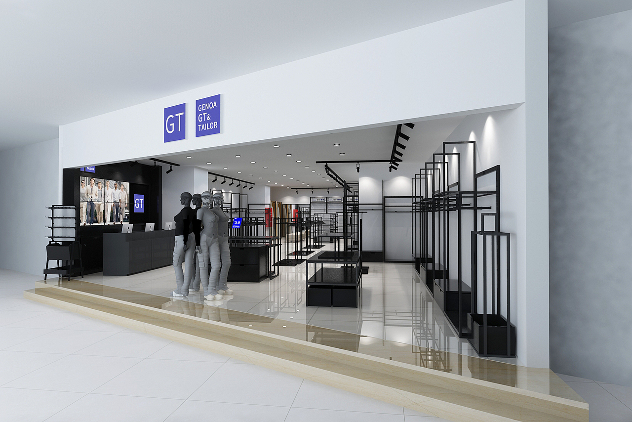 服装店道具、服装店货架设计，服装店陈列架，服装卖场（图ZMTU5NzYxNzg0） - 工业用品/机械 - 站酷设计师广州山月货架小尹原创素材 - 站酷ZCOOL