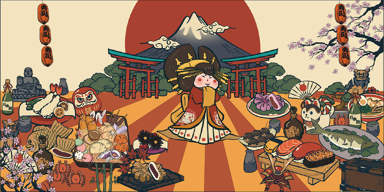 日料四季之神（图ZMTQyOTM5NDU2） - 创作习作 - 站酷设计师水手小瑶原创素材 - 站酷ZCOOL