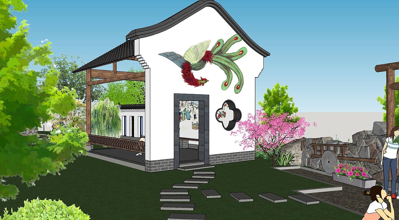 乡村村口景观（图ZMTY3NTAzMTMy） - 景观设计 - 站酷设计师小米飞飞原创素材 - 站酷ZCOOL