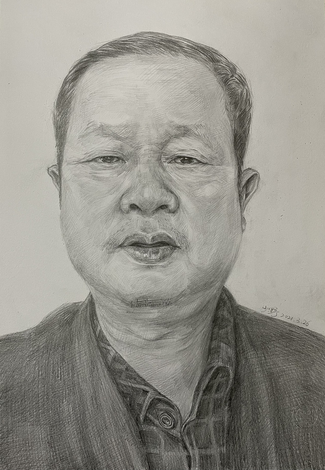 素描《老爸》少野手绘