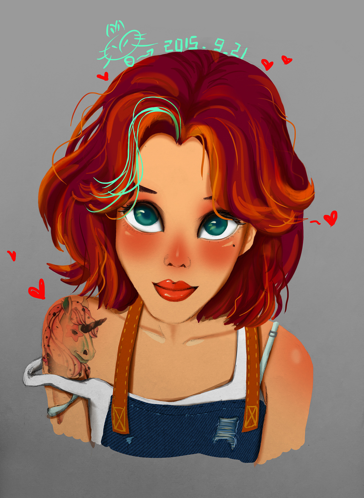 ps手绘(又一个纹身女孩)