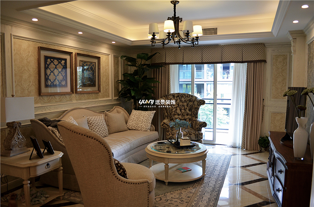 雅居乐装修设计美式风格|远景装饰实景案例