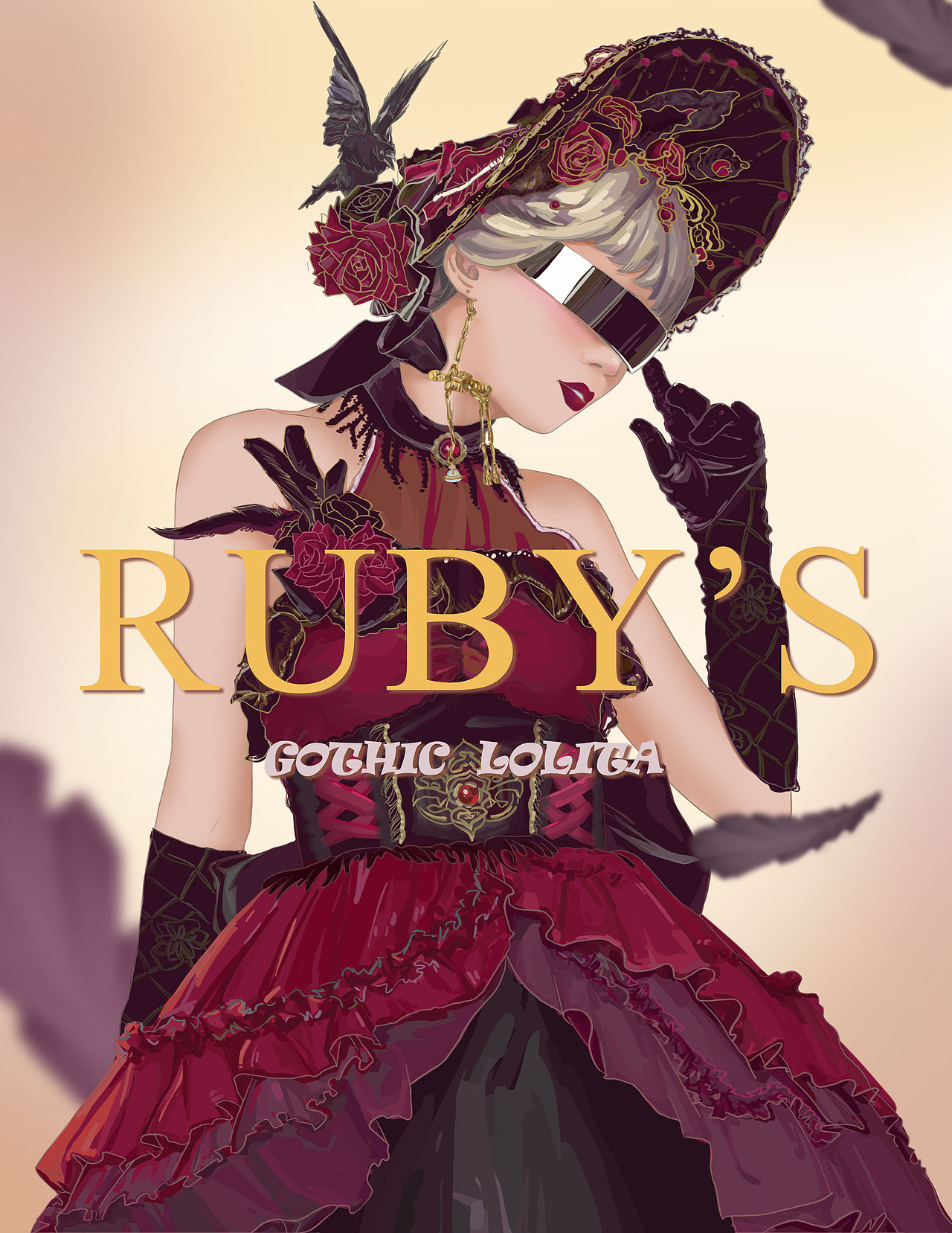 是好喜欢的哥特风lolita 本人是买不起这条裙子的 于是只能画一下解