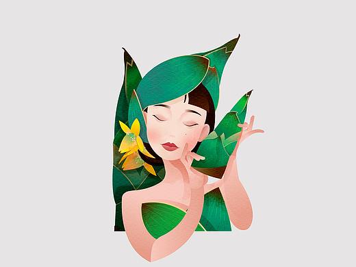 特产包装插画人物 —— 竹笋姑娘
