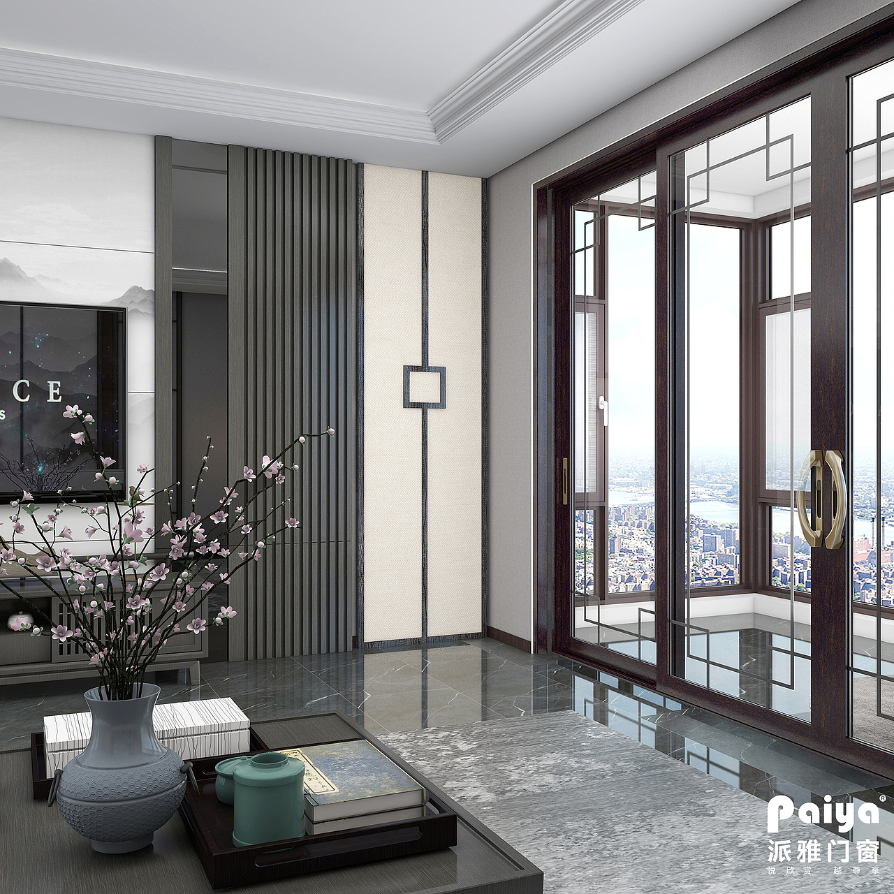 十大门窗品牌派雅-铝合金门窗效果图