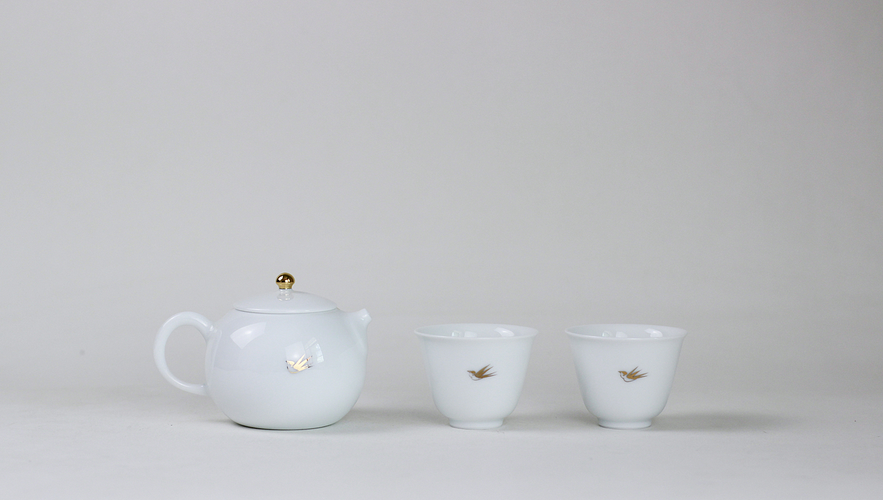 描金燕子西施壶茶具