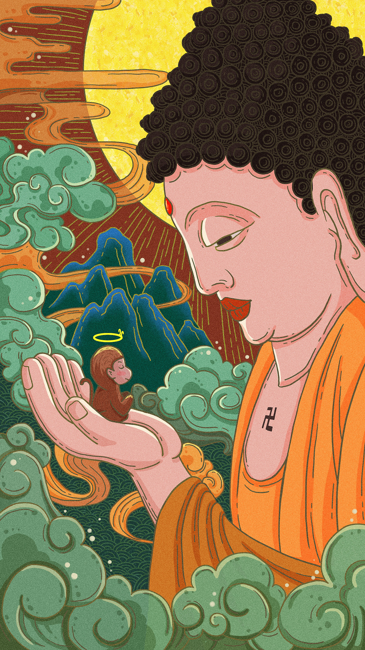 尝试国潮佛祖与悟空