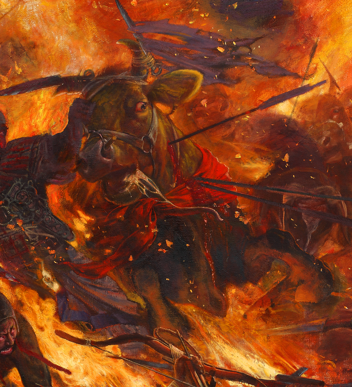 油画作品《火牛陷阵》（图ZMjAwMTIzMjY4） - 绘画 - 站酷设计师王可伟原创素材 - 站酷ZCOOL