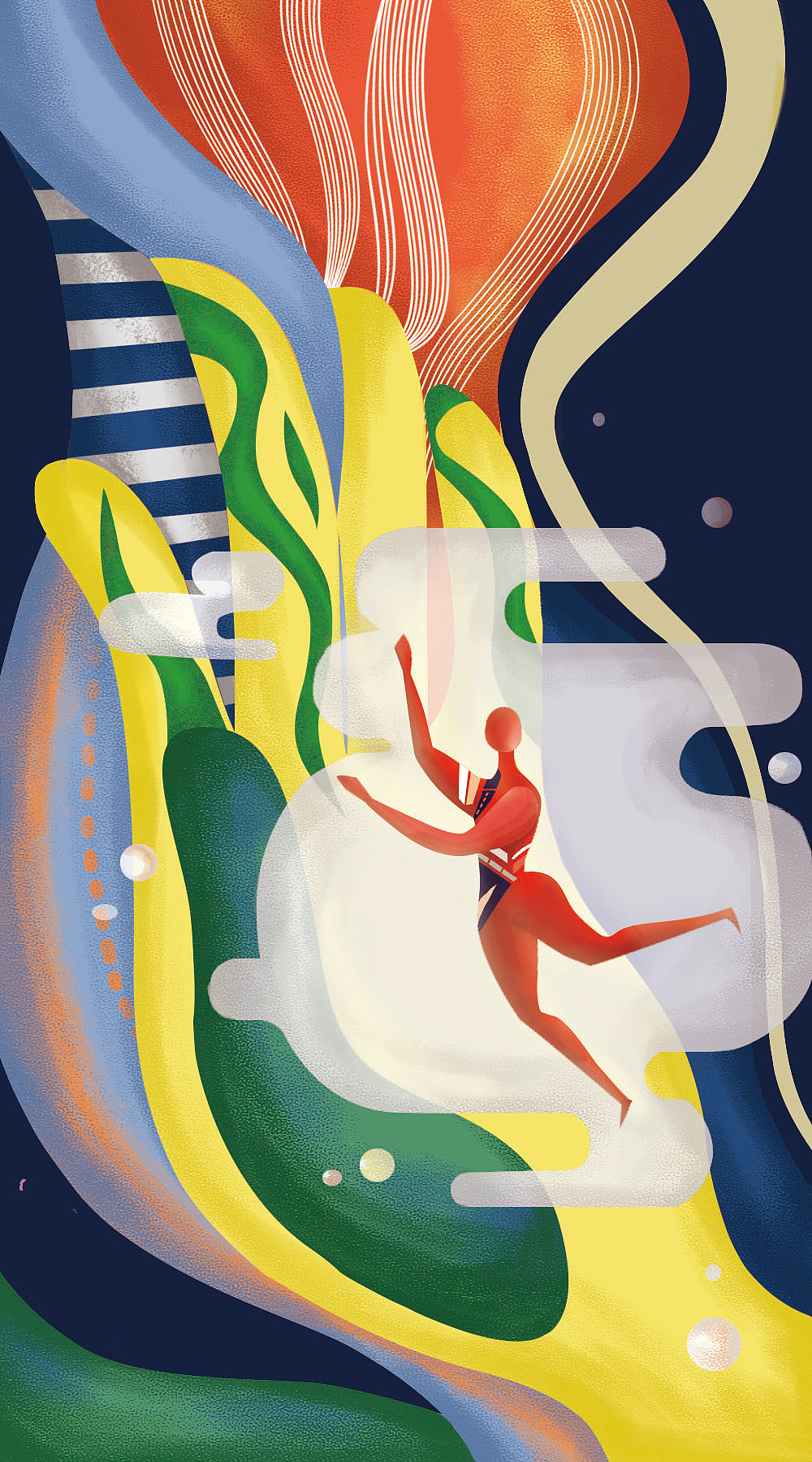 小红人抽象插画