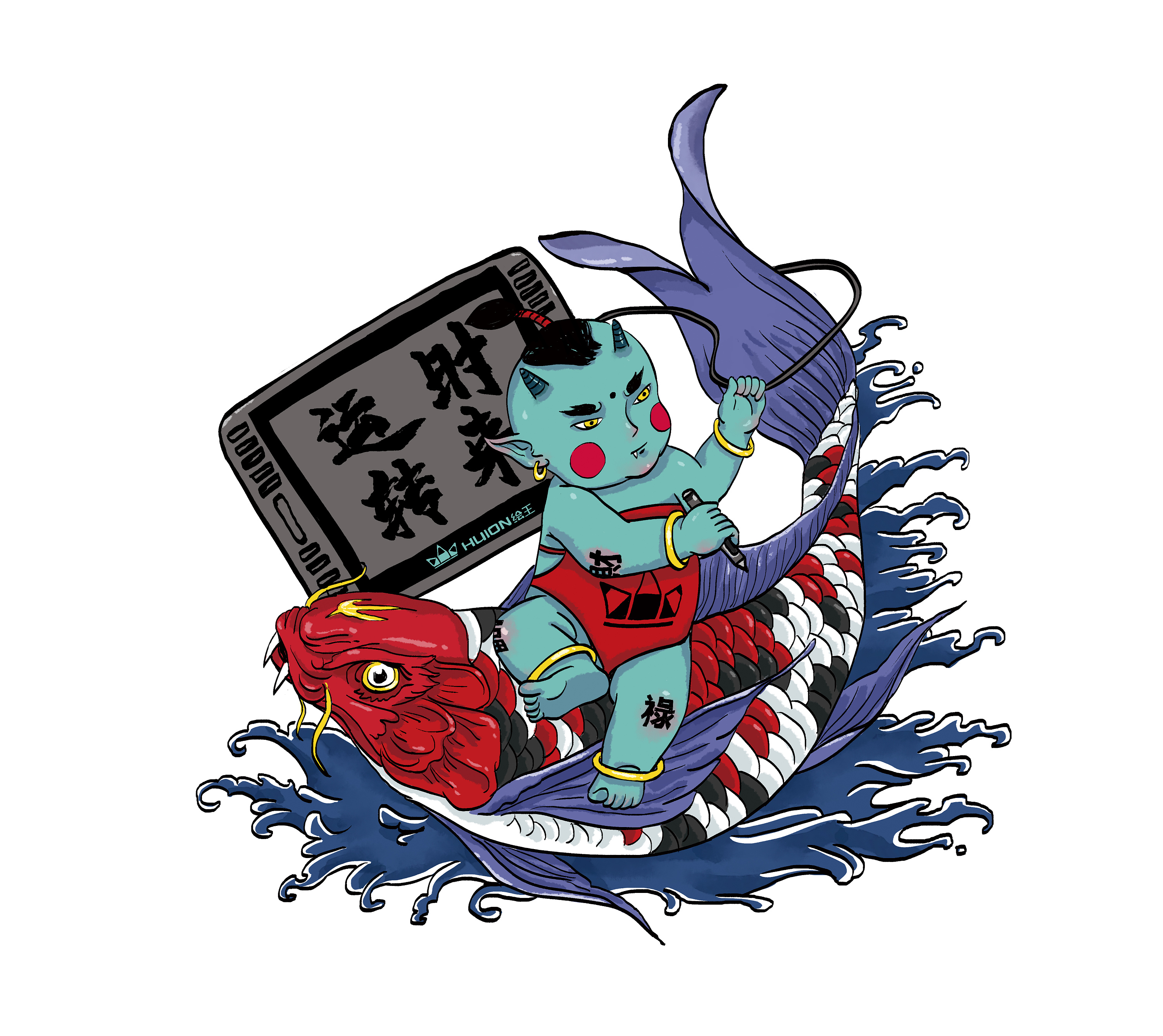 手绘板国潮系列|插画|艺术插画|肆时狸奴 - 原创作品 - 站酷 (zcool)