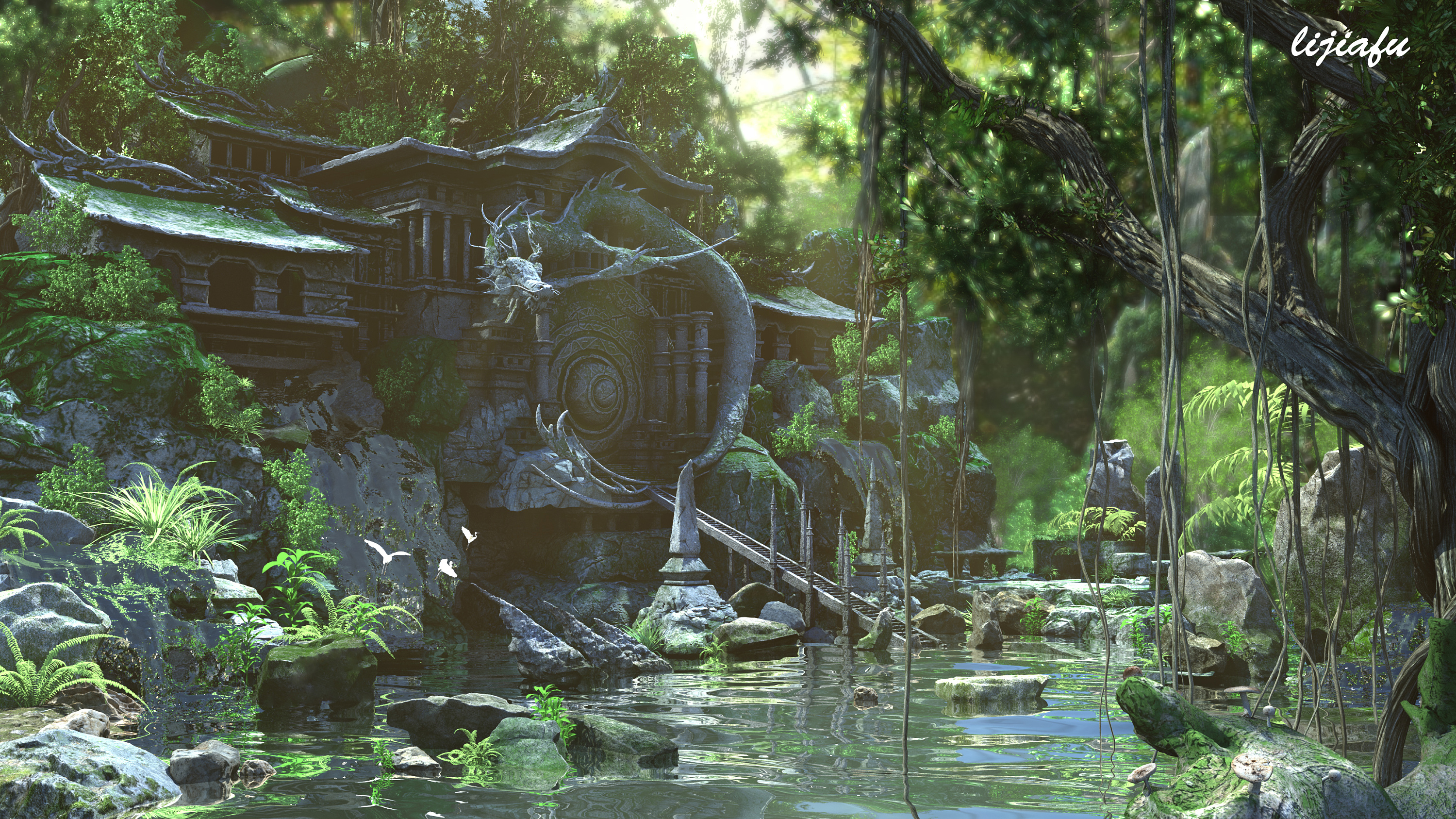 丛林神庙|三维|场景|uniquef - 原创作品 - 站酷 (zcool)